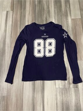 Dallas Cowboys Women's 88 Long Sleeve Bryant on the back Navy with White